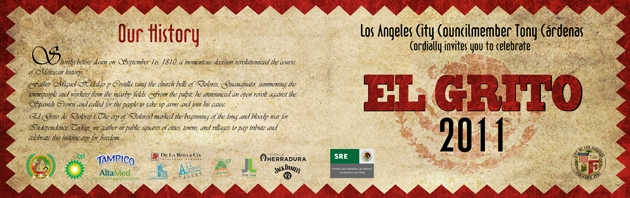 El-Grito Invitation Design City of Los Angeles / Counsel Member Tony Cardenas