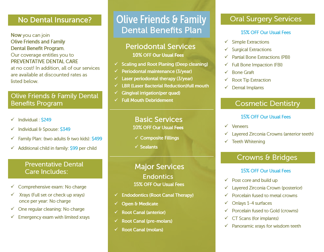 Olive Family Denistry Brochure inside