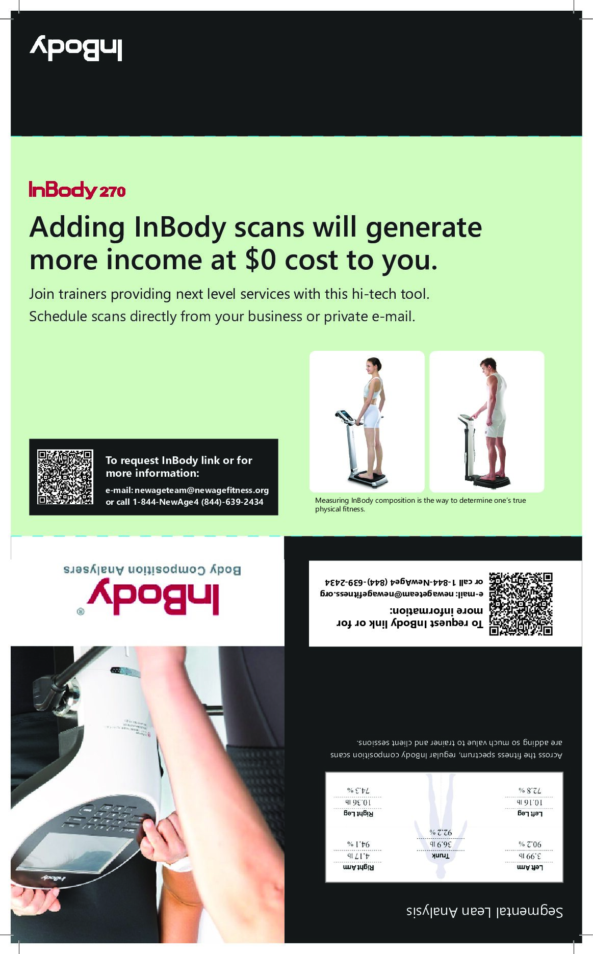 New Age Fitness - Burbank, Ca InBody 270 Marketing Collateral Marketing brochure for the InBody 270 body composition analyzer designed for New Age Fitness