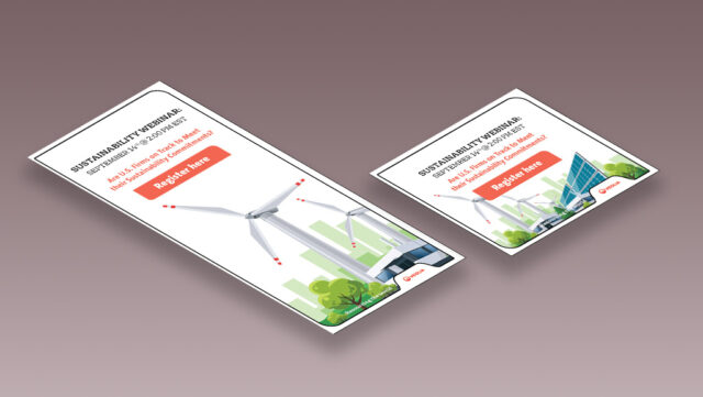 Social media banner ads promoting sustainability insights and research for an awareness campaign